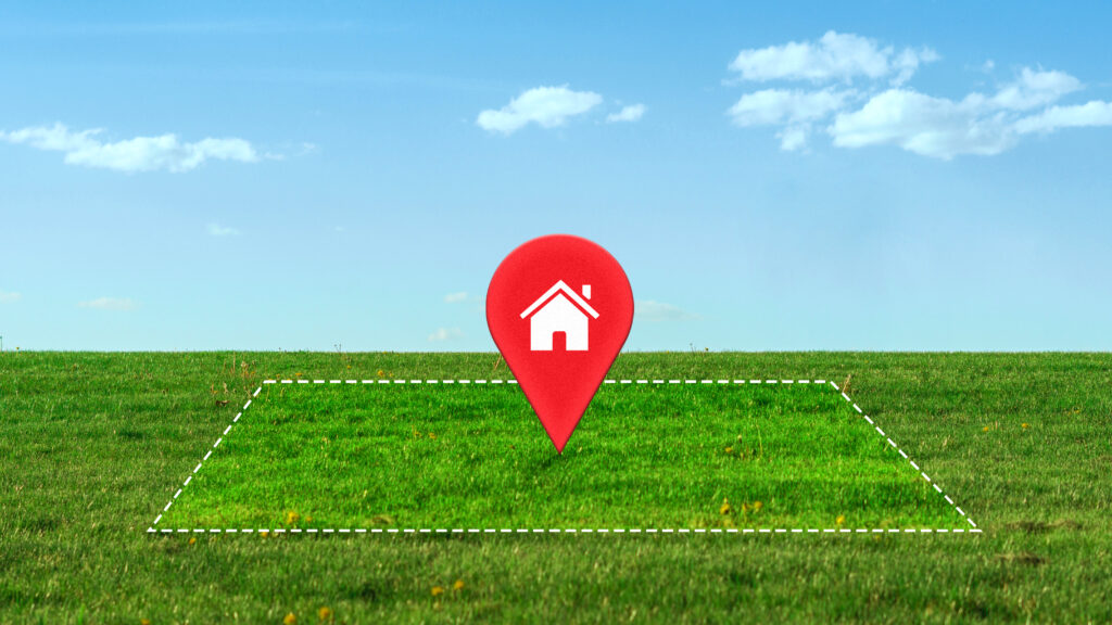 delimitation land with blue sky
